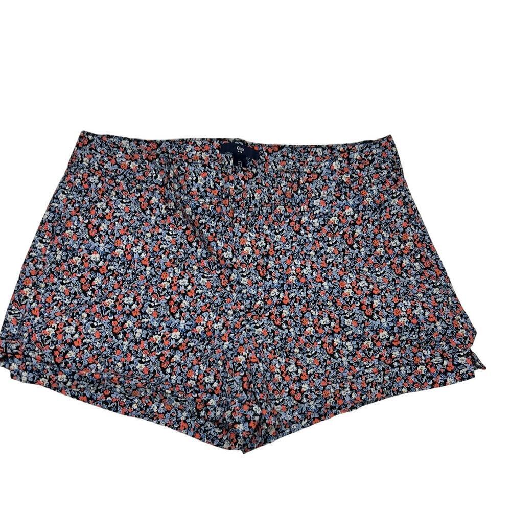 GAP Ditsy Floral Orange White Blue Summer Women's Shorts Size 4 Preppy